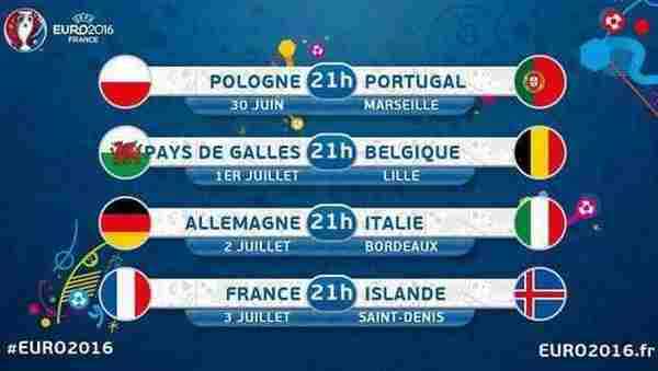 2016欧洲杯进入8强的有哪些 2016欧洲杯8强对阵表及名单