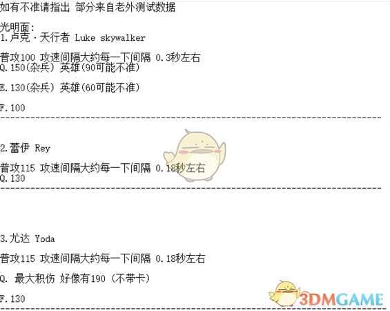 《星球大战：前线2》光剑英雄的伤害与攻速数据