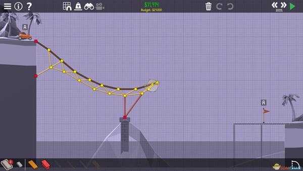 《桥梁建筑师2》熔岩峡谷巧用动量攻略