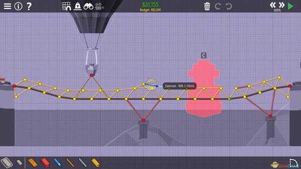 《桥梁建筑师2》熔岩峡谷上下碰壁攻略
