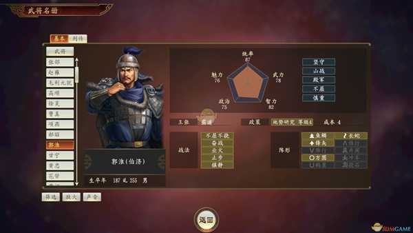 《三国志14》山神郭淮武将点评