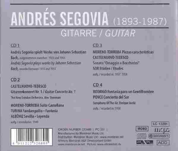 【古典吉他】塞戈维亚《肖像》4CD[FLAC+CUE/整轨]