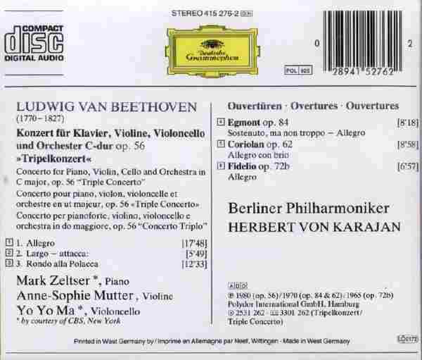 【古典音乐】卡拉扬、泽尔策尔、穆特、马友友《贝多芬-三重协奏曲、序曲》1980[FLAC+CUE/整轨]