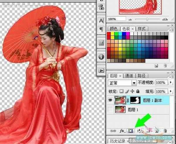 Photoshop CS3将古装MM打造成水墨画风格效果