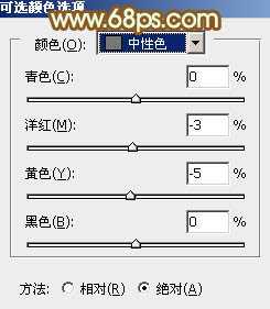 Photoshop将树林情侣图片增加上柔和秋季粉黄色