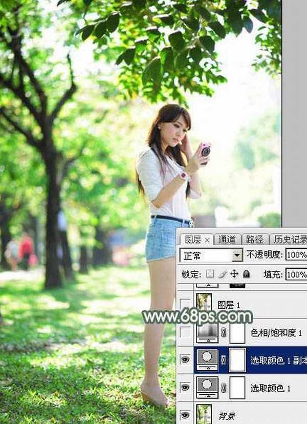 Photoshop打造甜美的秋季暖褐色外景人物图片