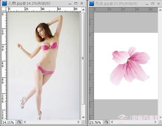 Photoshop为美女穿上花瓣内衣