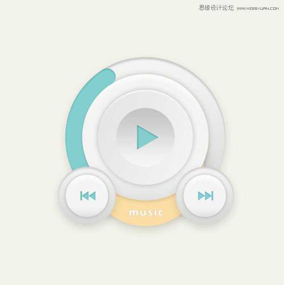Photoshop绘制时尚质感的圆形播放器UI图标教程