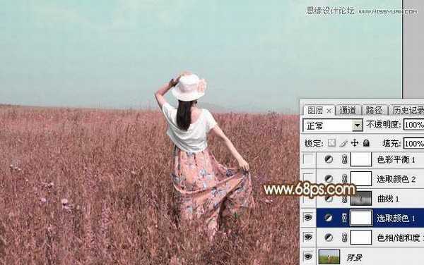 使用Photoshop给外景人像调出韩系粉色效果教程