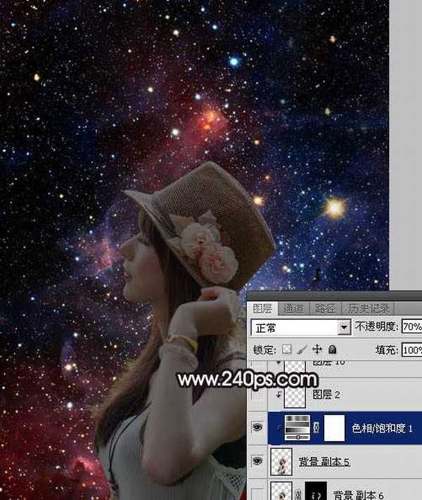 Photoshop打造漂亮的星空人物剪影效果实例教程