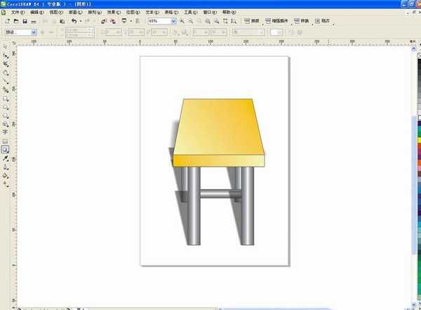 CorelDRAW绘制一张立体效果的桌子