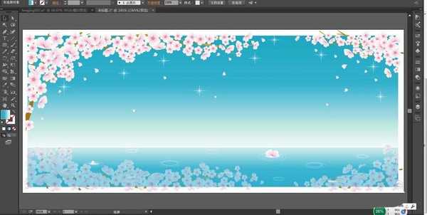 ai怎么设计浪漫的樱花背景矢量图?