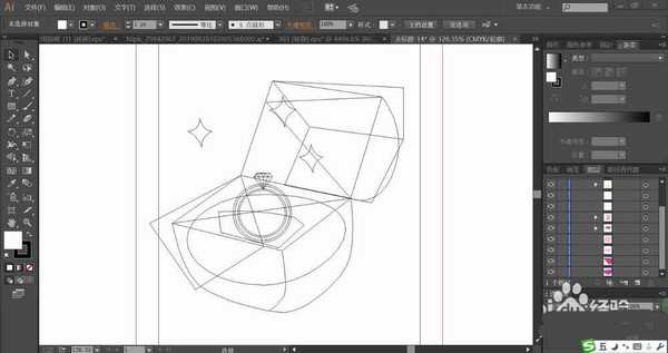 ai怎么设计钻戒? ai绘制包装盒中钻戒插画的教程