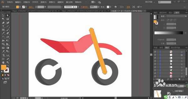 ai怎么手绘摩托车? ai扁平化摩托车的画法
