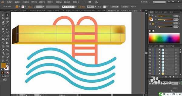 ai怎么手绘游泳池插画? ai游泳池标志的画法