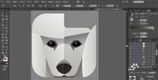 ai怎么设计折页效果的贵宾犬头像? ai贵宾犬的画法