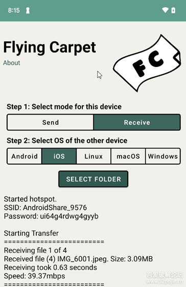 跨平台文件传输工具-FlyingCarpet V8.0.1